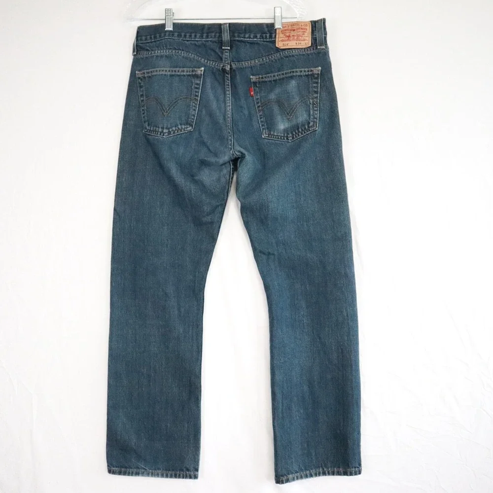 Levi's 514 Jeans Mens 34x32 Slim‎ Straight Fit 5-Pocket Cotton Denim Blue